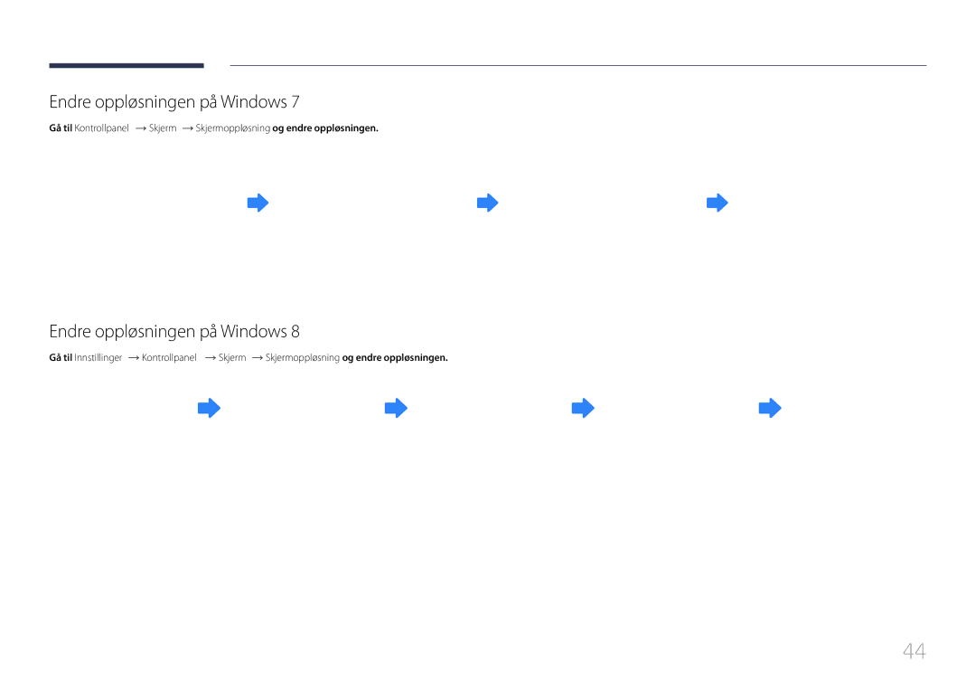 Samsung LH65EDCPRBC/EN, LH75EDCPLBC/EN, LH65EDCPLBC/EN manual Endre oppløsningen på Windows 