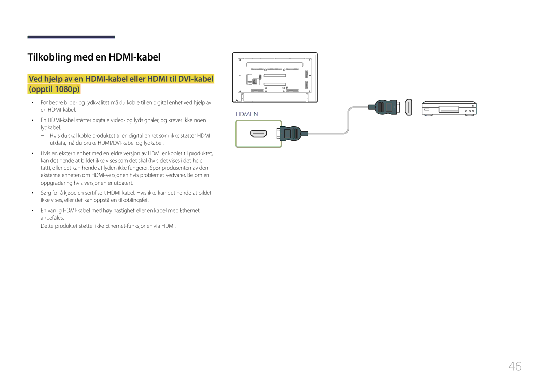 Samsung LH65EDCPLBC/EN, LH75EDCPLBC/EN, LH65EDCPRBC/EN manual Hdmi 