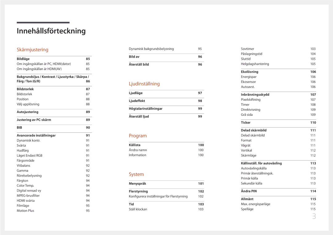 Samsung LH75EDCPLBC/EN, LH65EDCPLBC/EN, LH65EDCPRBC/EN manual Ljudinställning 