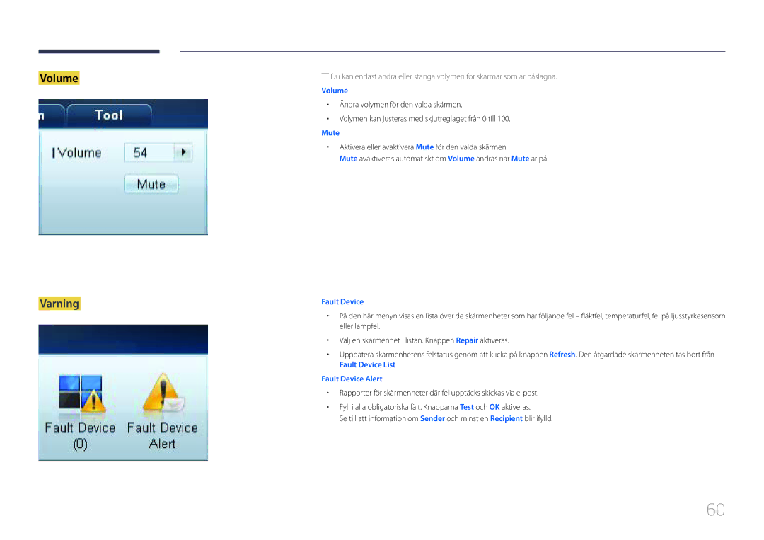 Samsung LH75EDCPLBC/EN, LH65EDCPLBC/EN, LH65EDCPRBC/EN manual Varning, Mute 