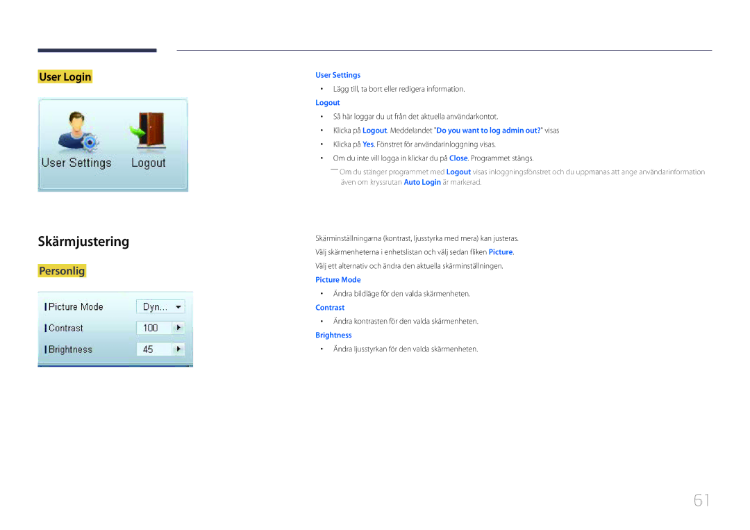 Samsung LH65EDCPLBC/EN, LH75EDCPLBC/EN, LH65EDCPRBC/EN manual Skärmjustering, Personlig 