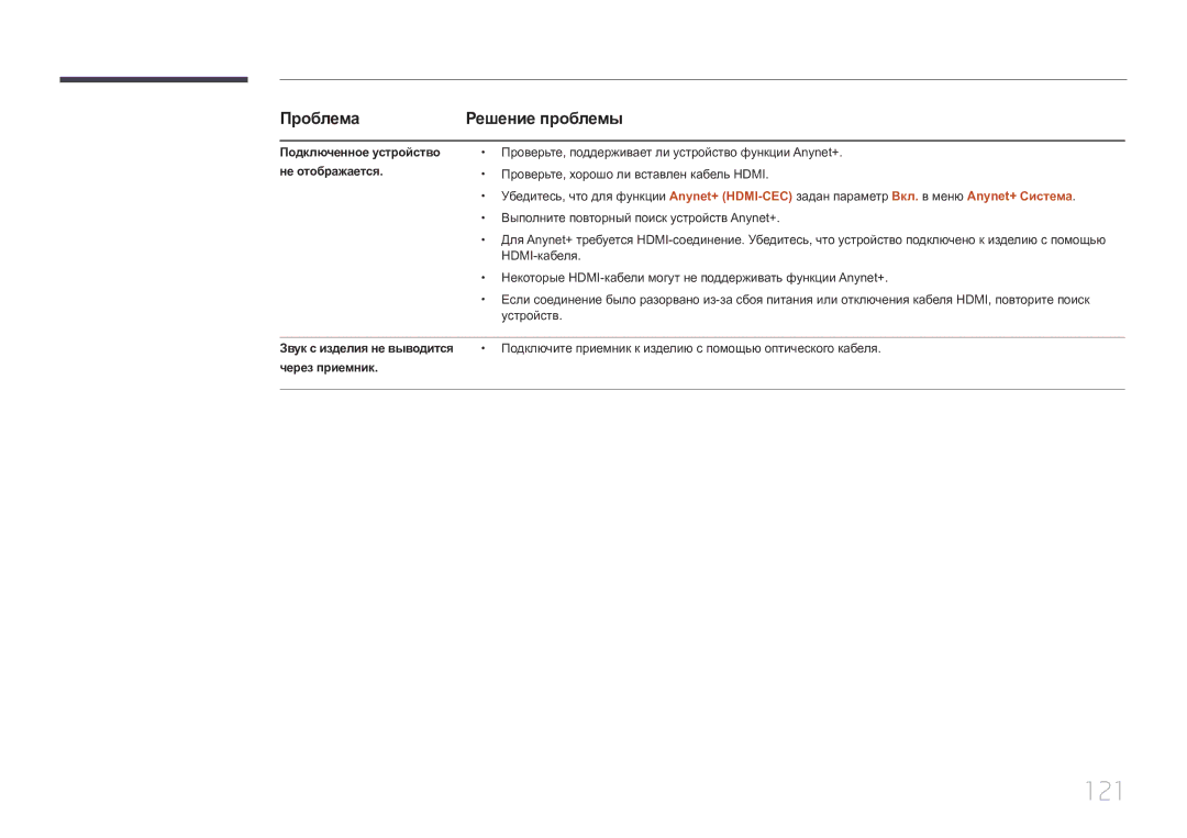 Samsung LH65EDCPLBC/EN, LH75EDCPLBC/EN, LH65EDCPRBC/EN manual 121 