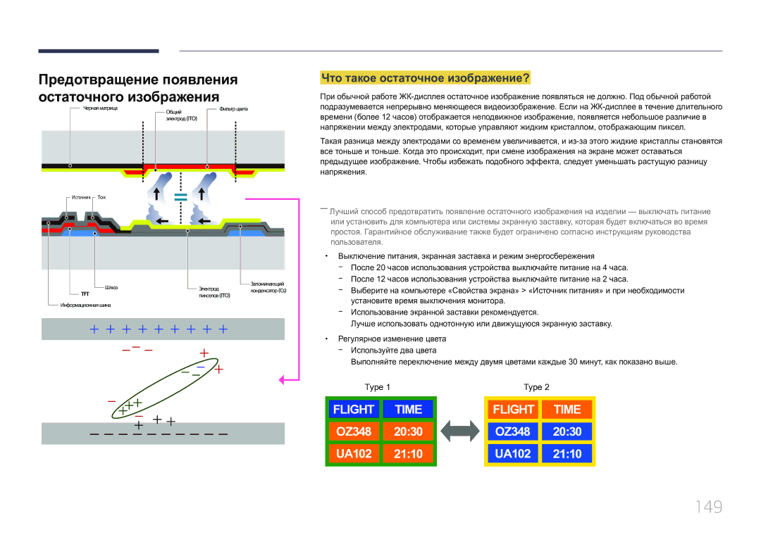 Samsung LH65EDCPRBC/EN, LH75EDCPLBC/EN, LH65EDCPLBC/EN manual 149, Что такое остаточное изображение? 