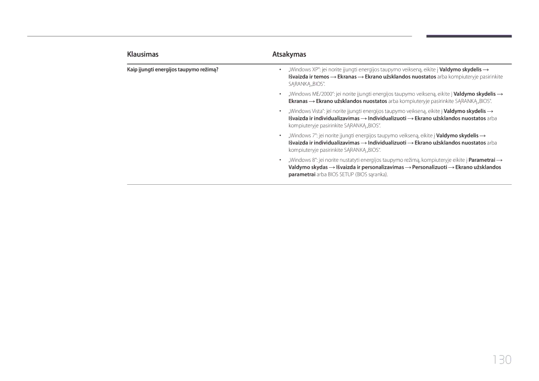 Samsung LH65EDCPLBC/EN, LH75EDCPLBC/EN, LH65EDCPRBC/EN manual 130, Sąranką „BIOS 