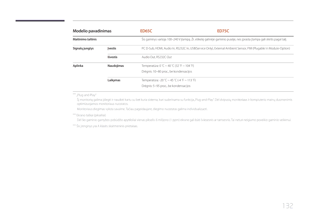 Samsung LH75EDCPLBC/EN, LH65EDCPLBC/EN, LH65EDCPRBC/EN manual 132, Audio Out, RS232C Out 