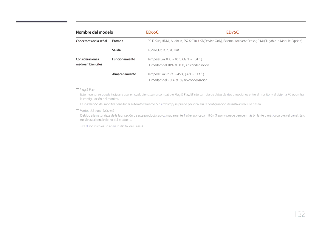 Samsung LH75EDCPLBC/EN, LH65EDCPLBC/EN manual 132 