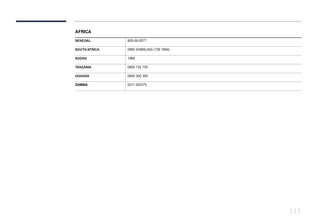 Samsung LH65EDDPLGC/XY, LH75EDDPLGC/XY manual 111 