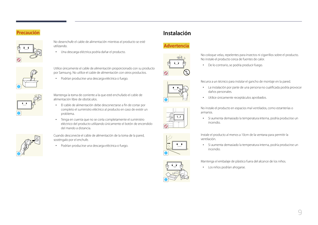 Samsung LH75EDEPLGC/EN, LH40DCEPLGC/EN, LH48DCEPLGC/EN, LH55DCEMLGC/EN, LH65EDEPLGC/EN, LH40DCEMLGC/EN manual Instalación 