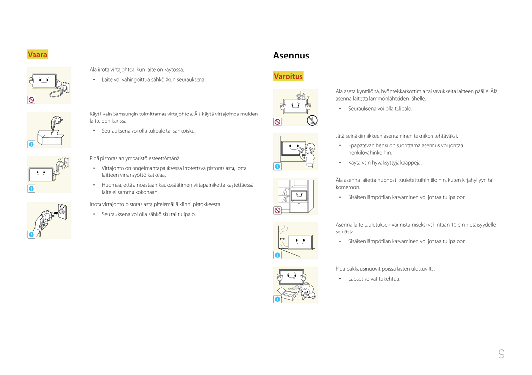 Samsung LH75EDEPLGC/EN, LH40DCEPLGC/EN, LH48DCEPLGC/EN, LH55DCEMLGC/EN, LH65EDEPLGC/EN, LH40DCEMLGC/EN, LH32DCEMLGC/EN Asennus 