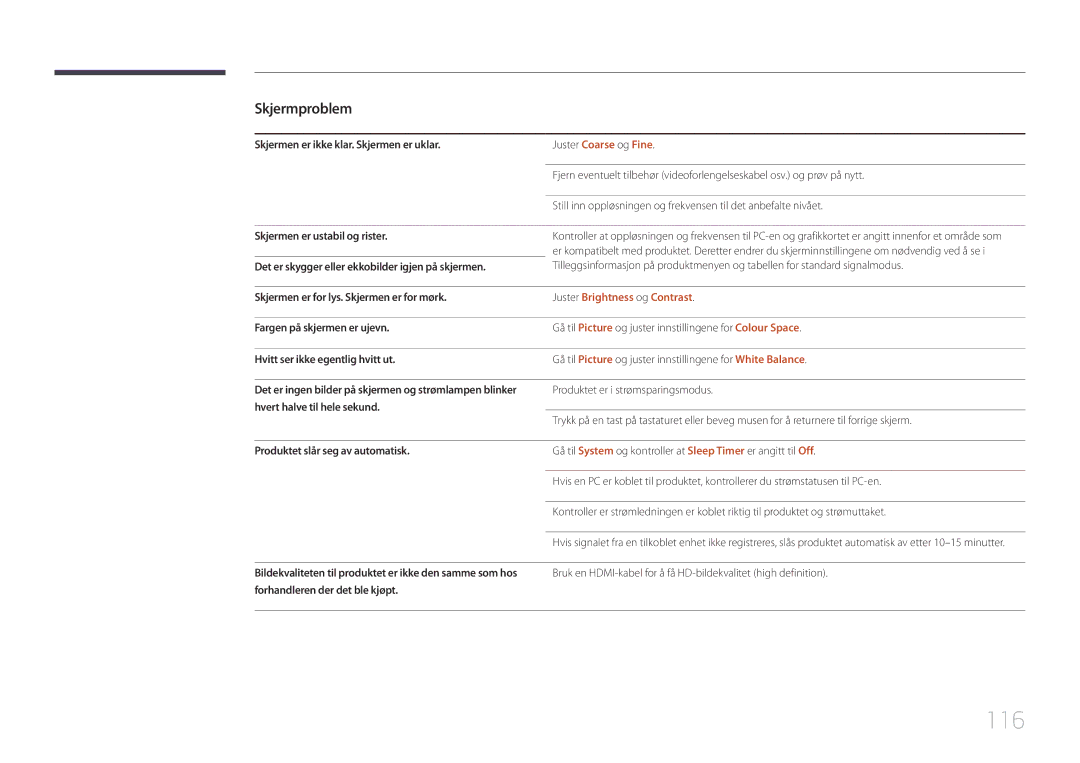 Samsung LH32DCEPLGC/EN, LH75EDEPLGC/EN, LH40DCEPLGC/EN, LH48DCEPLGC/EN, LH55DCEMLGC/EN 116, Juster Brightness og Contrast 