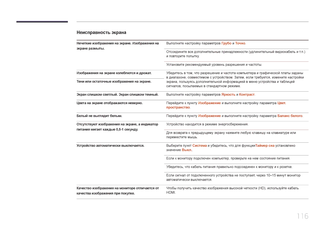 Samsung LH75EMEPLGC/EN, LH75EDEPLGC/EN, LH40DCEPLGC/EN, LH48DCEPLGC/EN, LH65EDEPLGC/EN, LH40DCEMLGC/EN manual 116, Пространство 