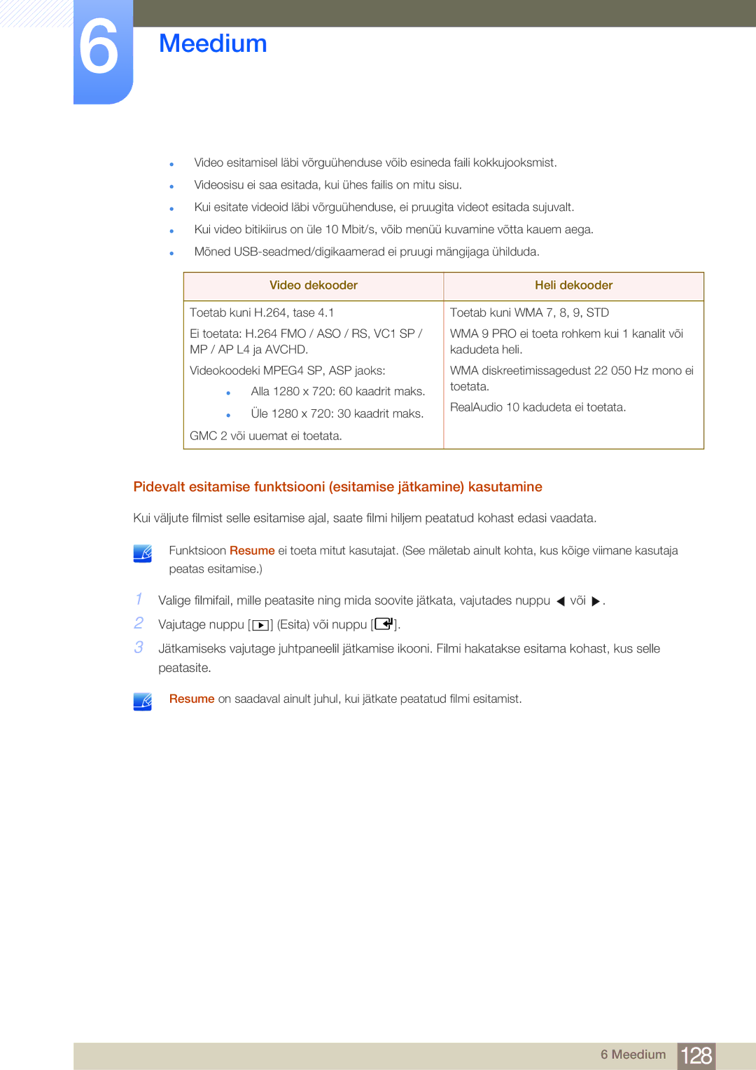 Samsung LH75MEBPLGC/EN manual Video dekooder Heli dekooder 