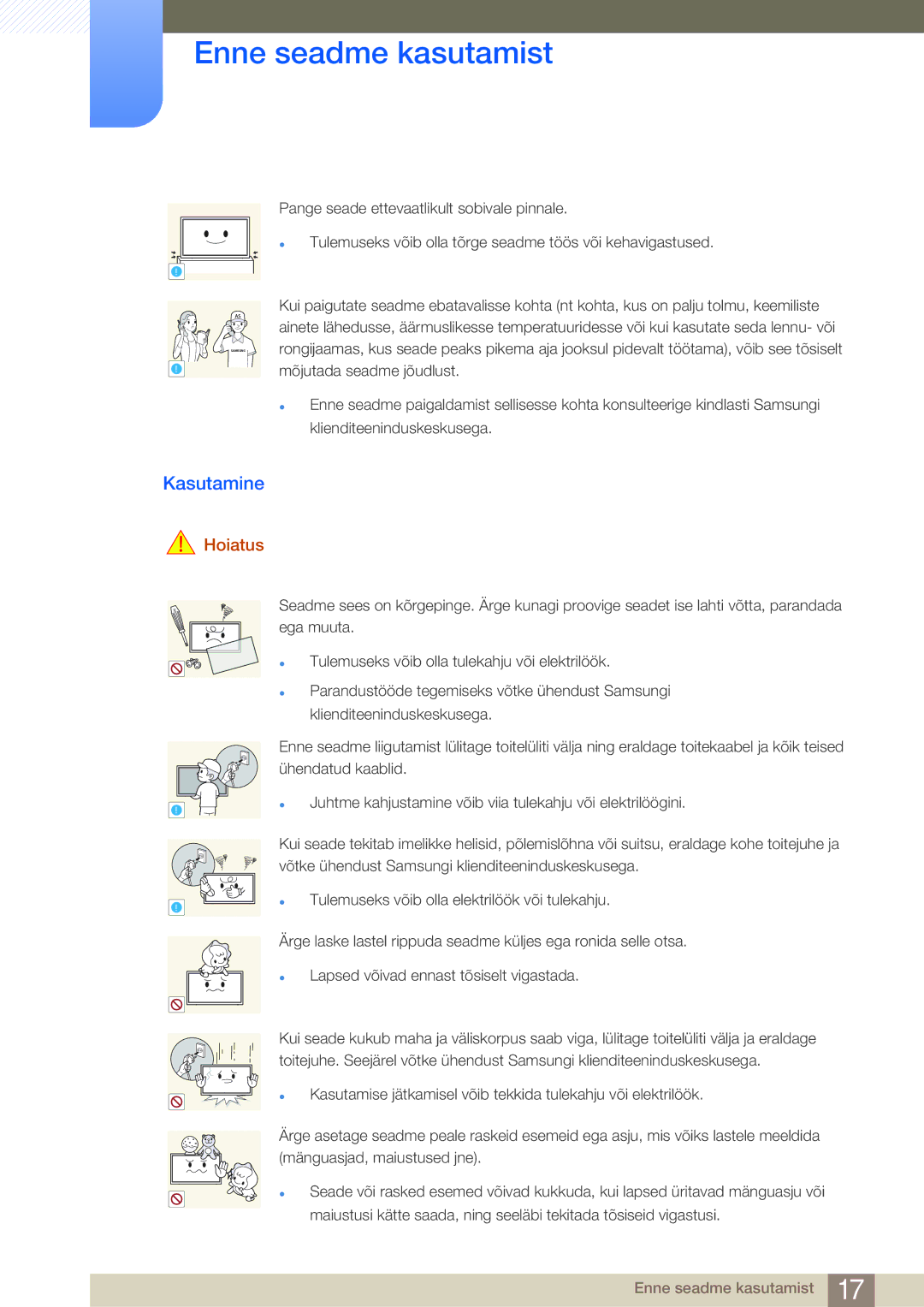 Samsung LH75MEBPLGC/EN manual Kasutamine 