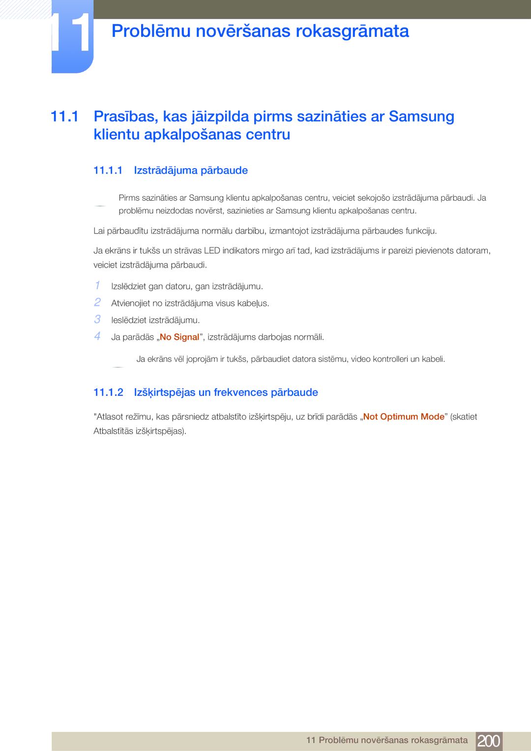 Samsung LH75MEBPLGC/EN manual Problēmu novēršanas rokasgrāmata, Izstrādājuma pārbaude 