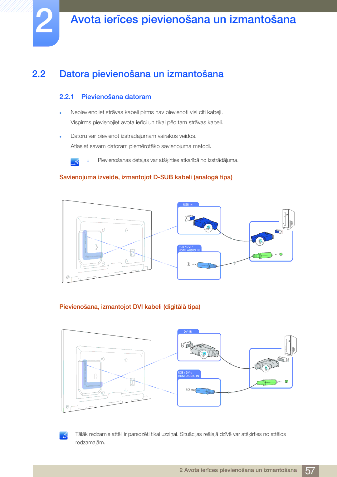 Samsung LH75MEBPLGC/EN manual Datora pievienošana un izmantošana, Pievienošana datoram 