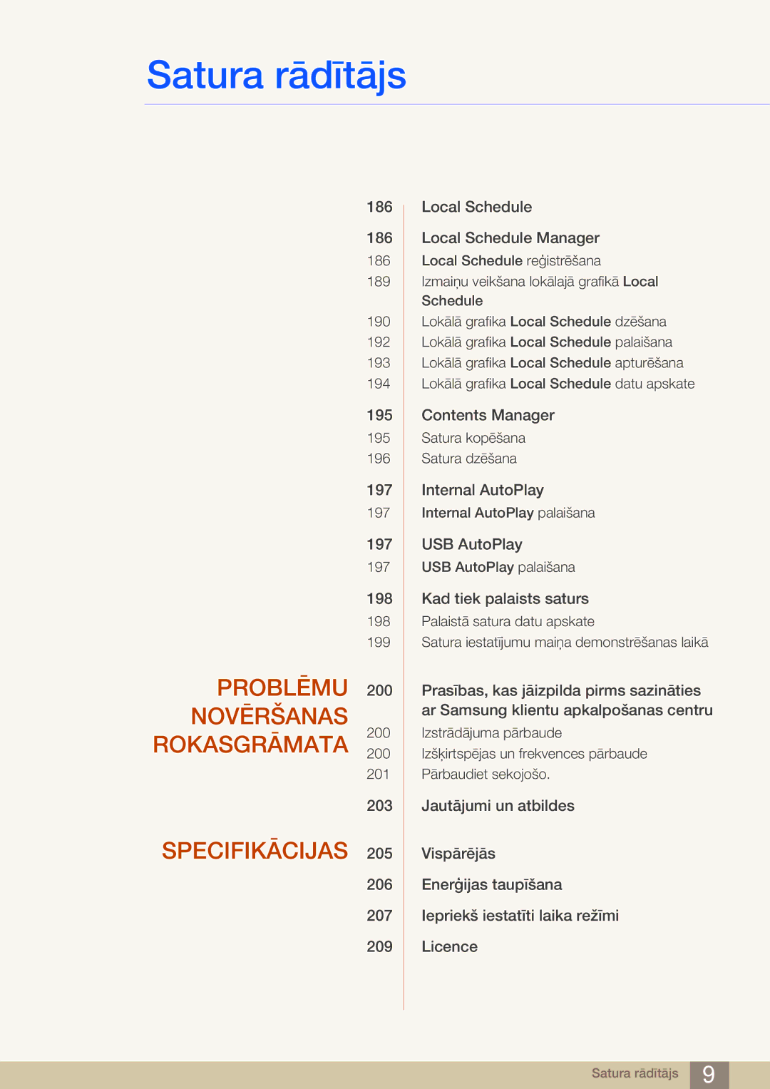 Samsung LH75MEBPLGC/EN manual Problēmu 200 Novēršanas Rokasgrāmata 