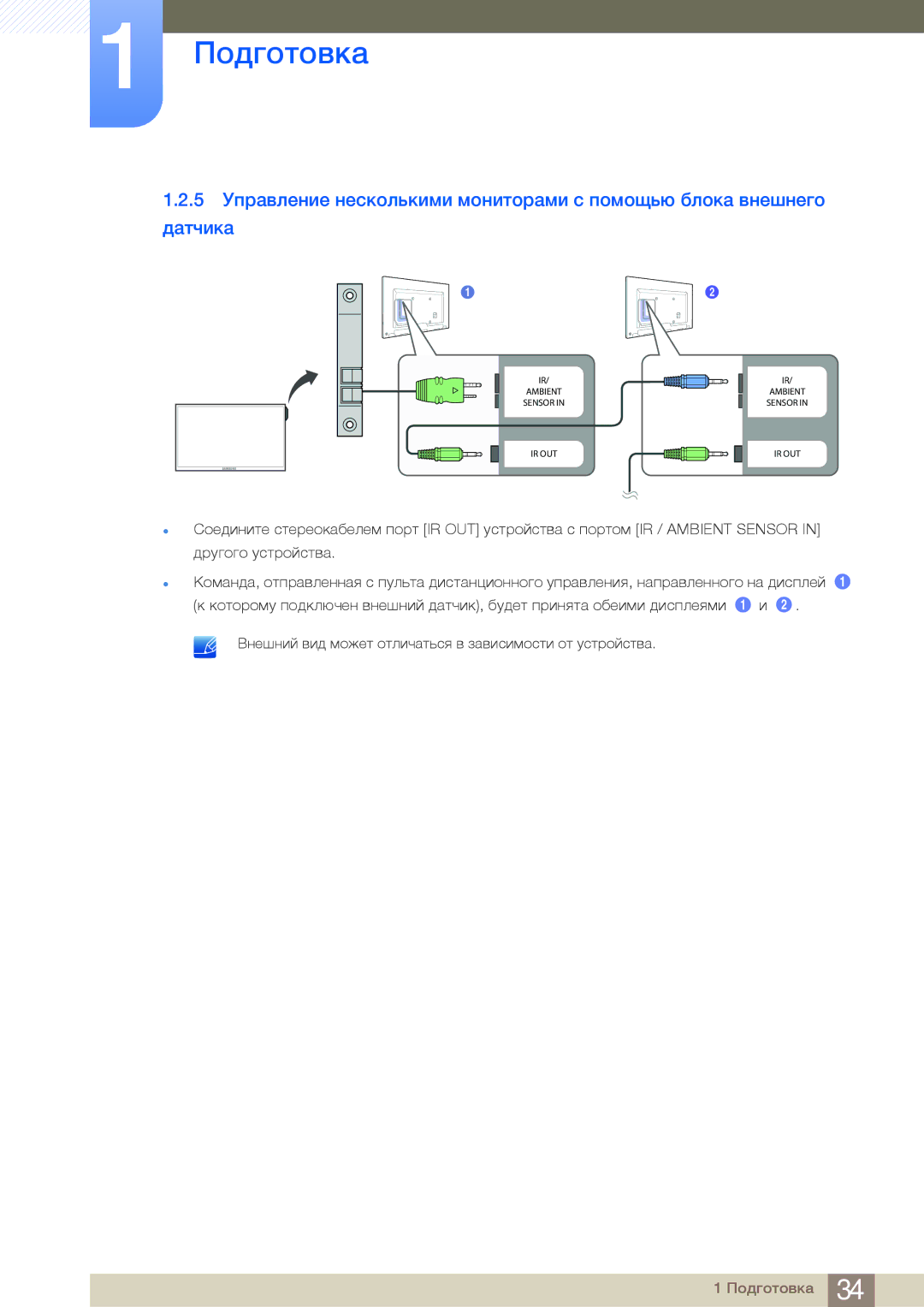 Samsung LH75MEBPLGC/EN manual Ambient Sensor IR OUT 