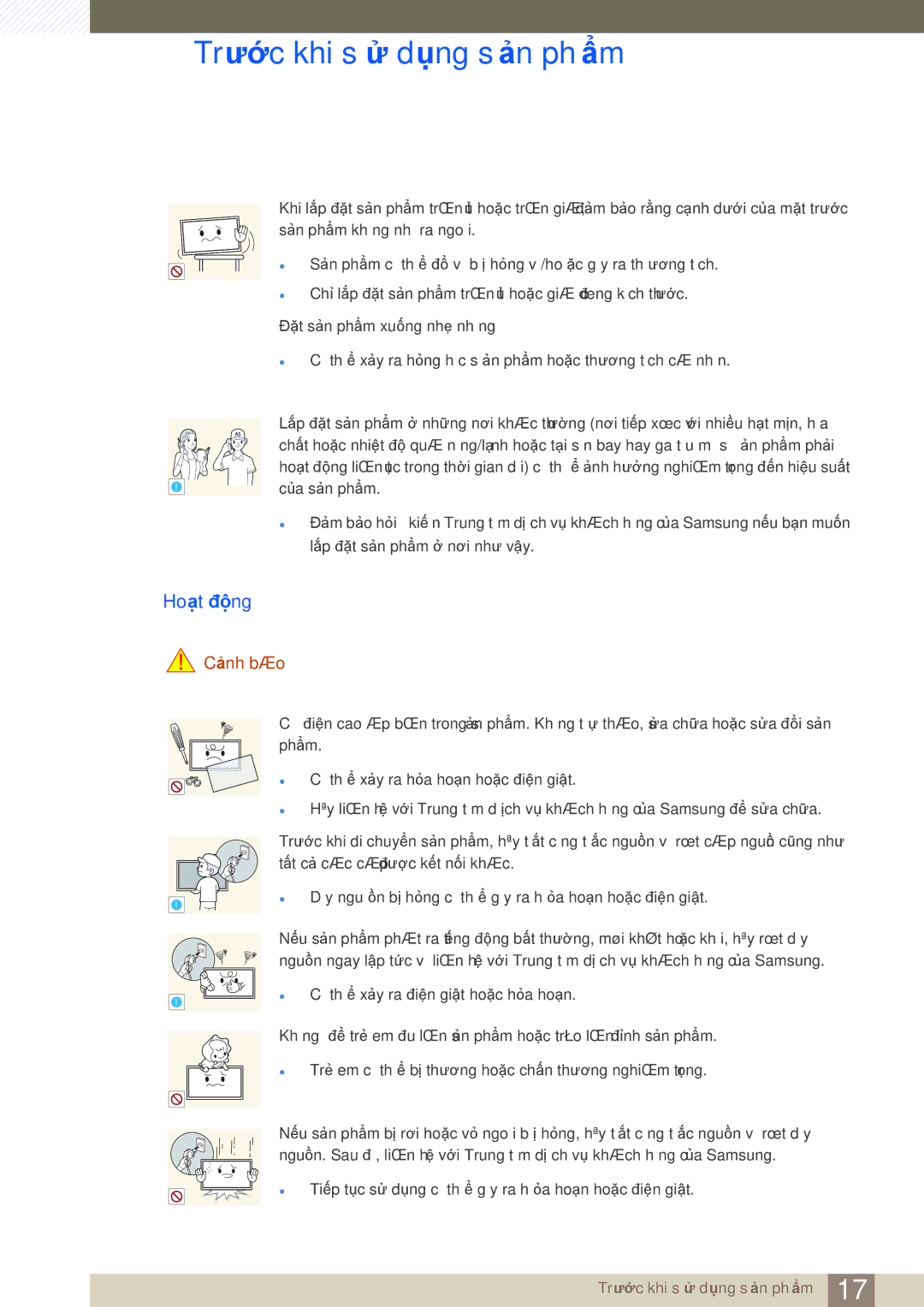 Samsung LH65MEBPLGC/XY, LH75MEBPLGC/XY manual Hoạt động 