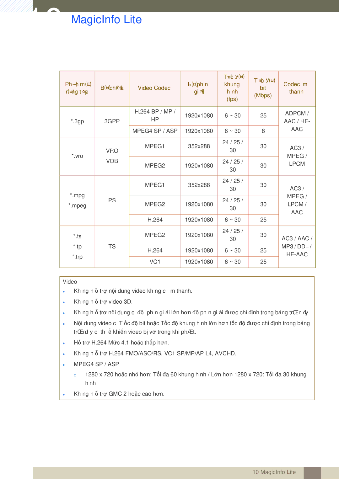 Samsung LH65MEBPLGC/XY, LH75MEBPLGC/XY manual Video 