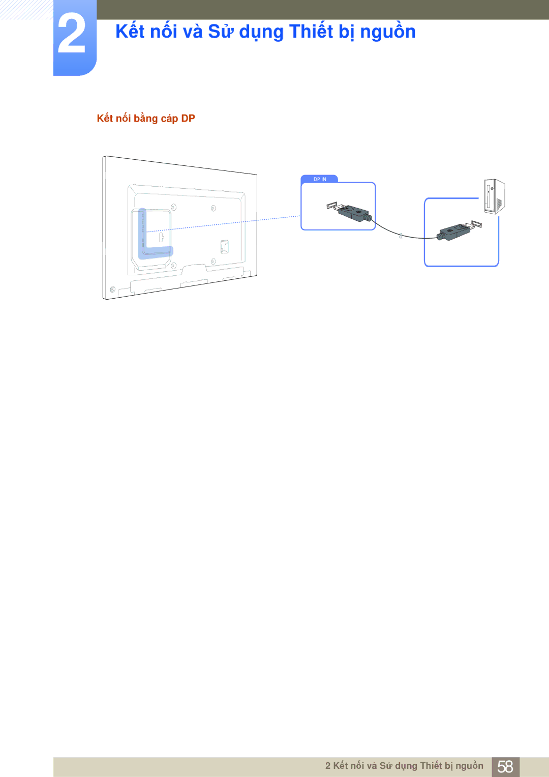 Samsung LH75MEBPLGC/XY, LH65MEBPLGC/XY manual Kết nối bằng cáp DP 