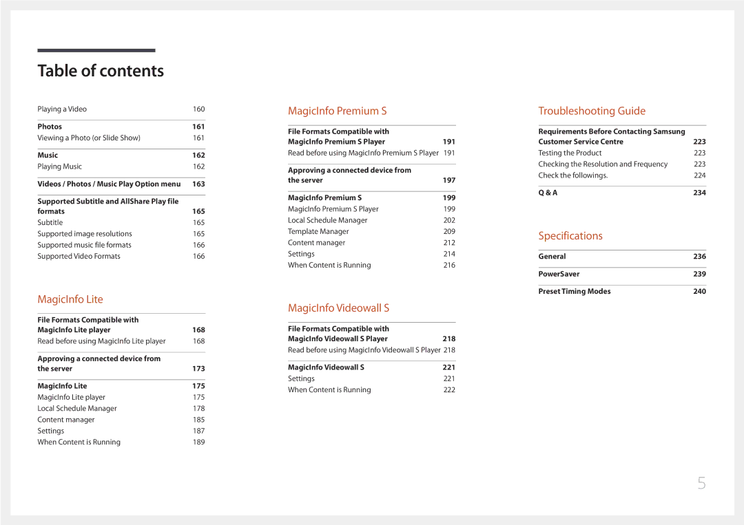 Samsung LH75MECPLGC/UE, LH75MECPLGC/EN, LH75MECPLGC/NG, LH75MECPLGC/XY manual Specifications 