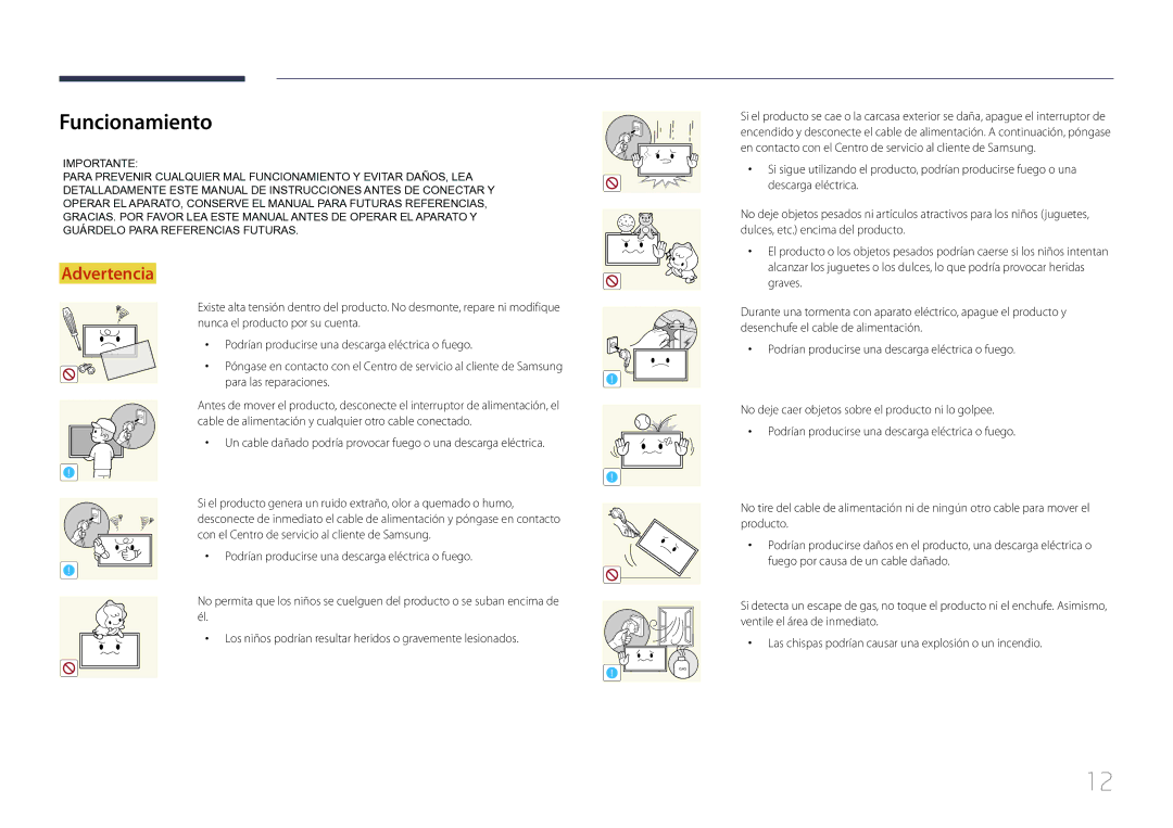 Samsung LH75MECPLGC/EN manual Funcionamiento 