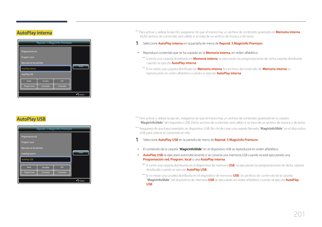 Samsung LH75MECPLGC/EN manual 201, AutoPlay interna 