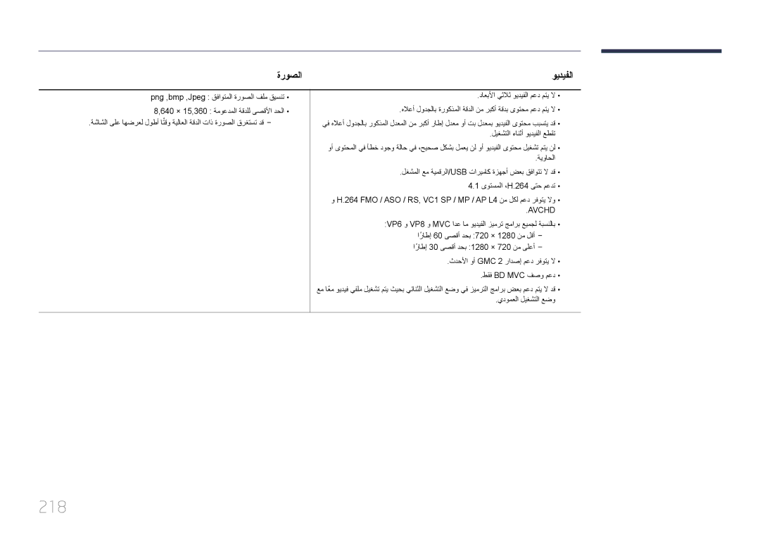 Samsung LH75MECPLGC/UE, LH75MECPLGC/NG manual 218, ةروصلا 