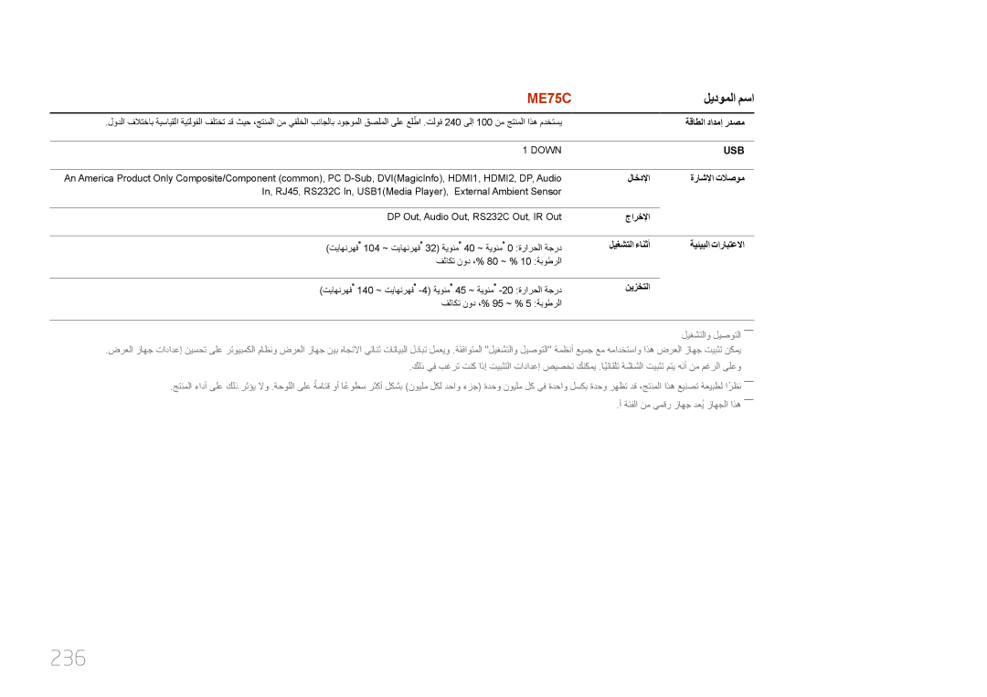 Samsung LH75MECPLGC/UE, LH75MECPLGC/NG manual 236 