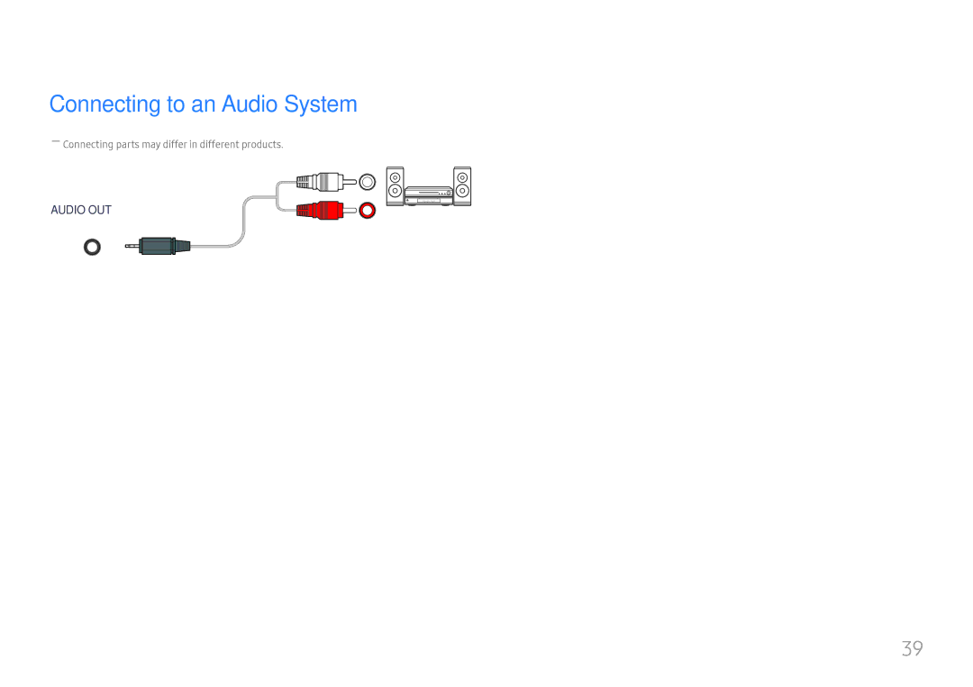 Samsung LH75OHFPLBC/XY, LH75OHFPLBC/EN manual Connecting to an Audio System 