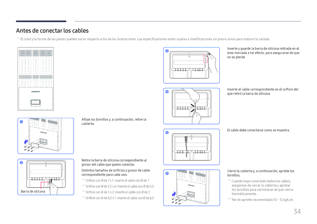 Samsung LH75OHFPLBC/EN manual Antes de conectar los cables, No se pierde 