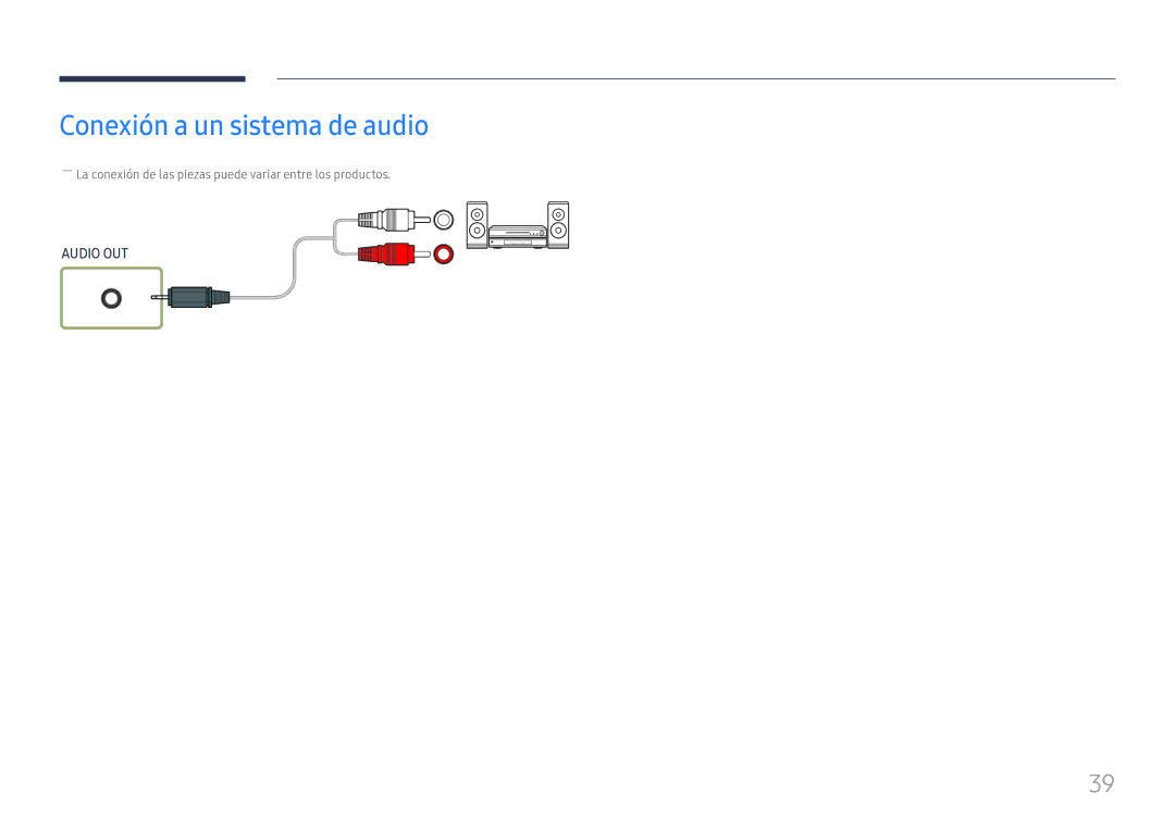 Samsung LH75OHFPLBC/EN manual Conexión a un sistema de audio 