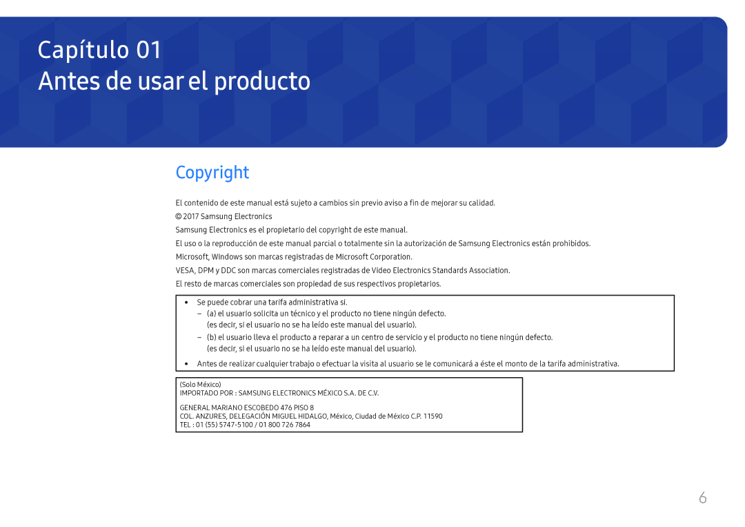 Samsung LH75OHFPLBC/EN manual Antes de usar el producto, Copyright 