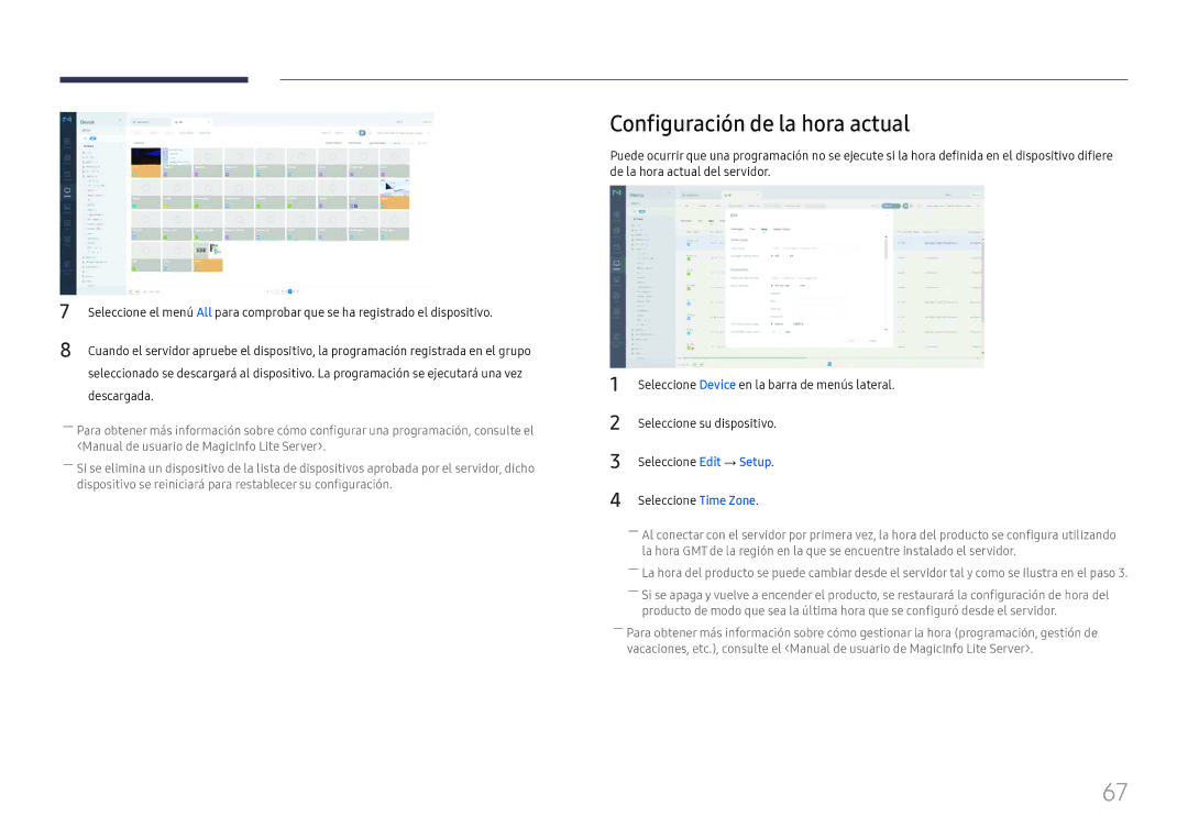 Samsung LH75OHFPLBC/EN Configuración de la hora actual, Descargada, Seleccione su dispositivo, Seleccione Edit → Setup 