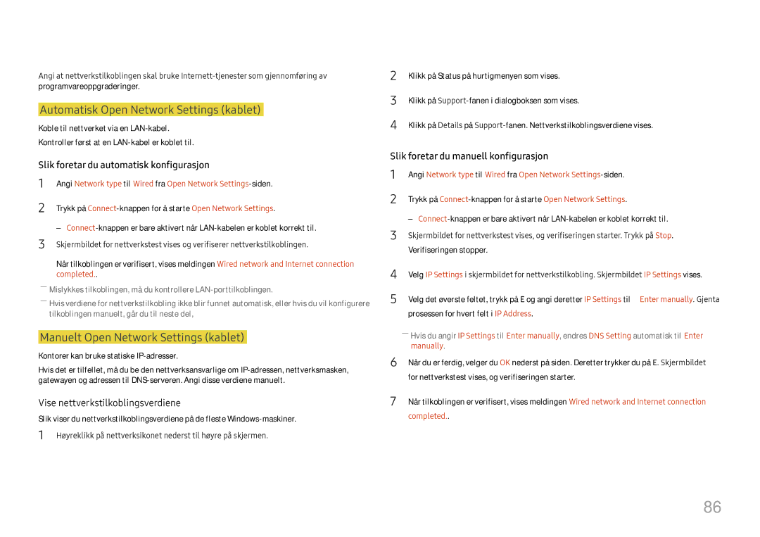 Samsung LH75OHFPLBC/EN Automatisk Open Network Settings kablet, Manuelt Open Network Settings kablet, Manually, Completed 