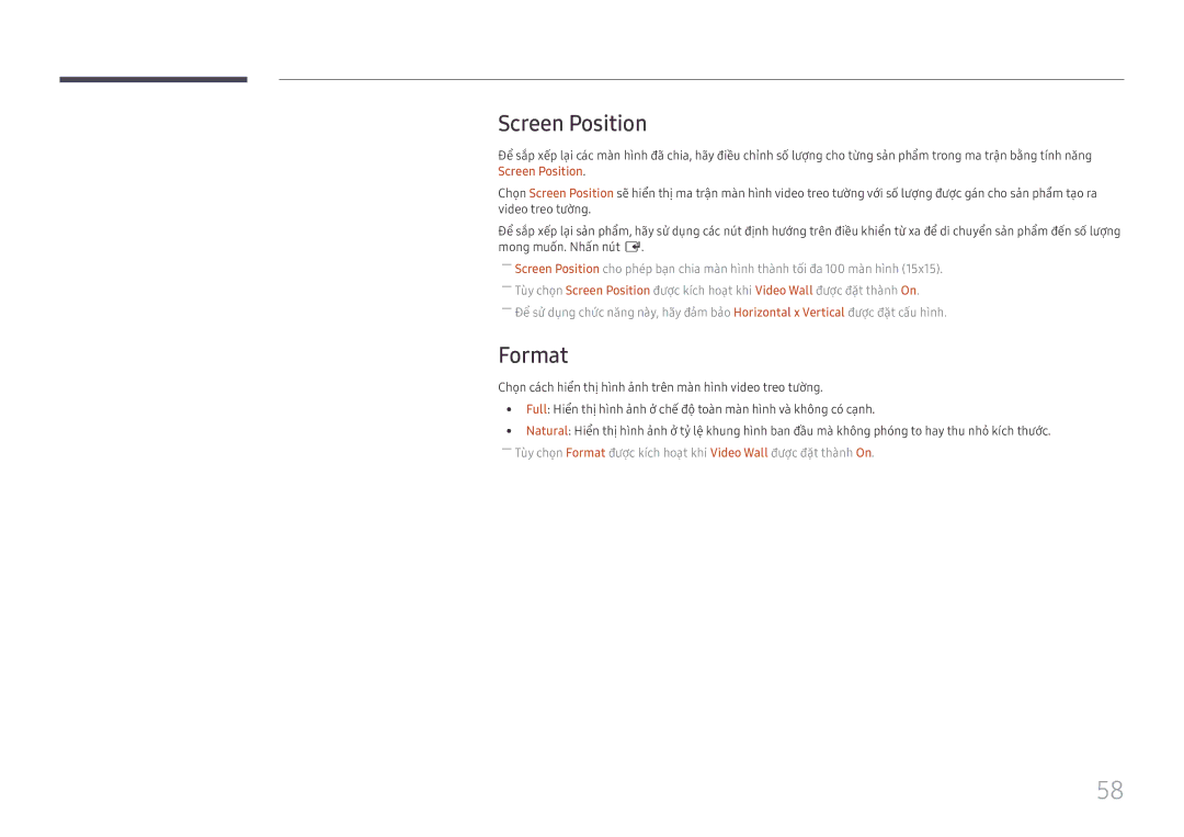 Samsung LH75OHFPLBC/XY manual Screen Position, Format 