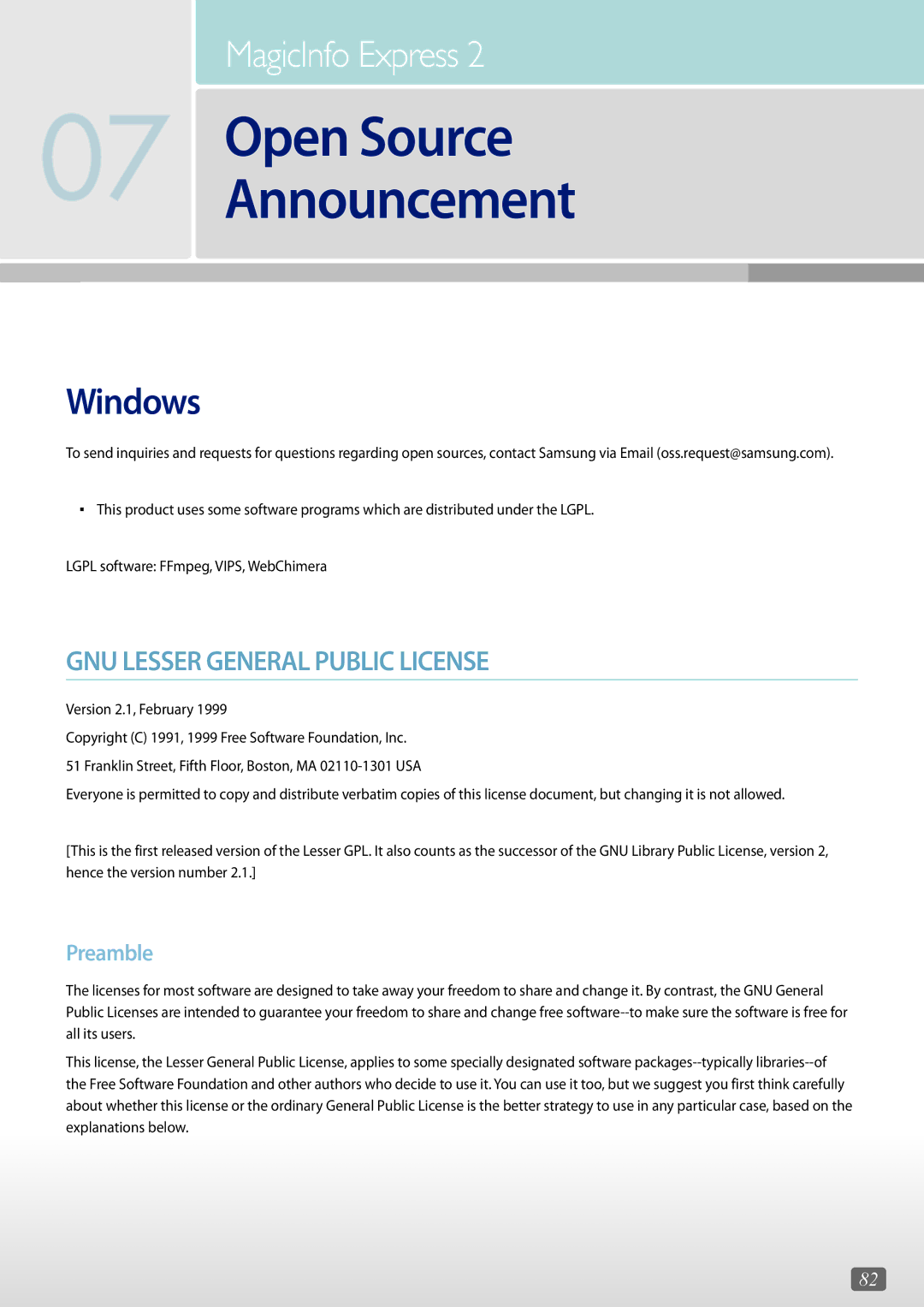 Samsung LH82DMERTBC/EN, LH75QBHRTBC/EN, LH65QBHRTBC/EN, LH65QBHPLGC/EN, LH75QBHPLGC/EN, LH49DBJPLGC/EN manual Windows, Preamble 