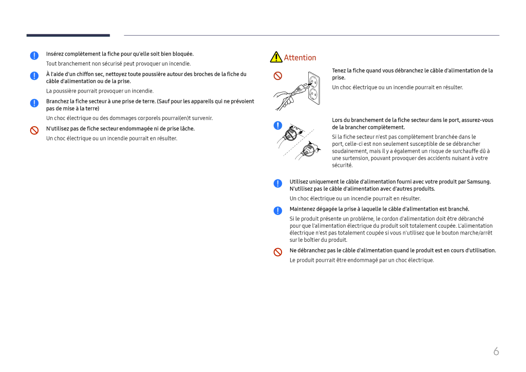 Samsung LH75QBHRTBC/EN, LH65QBHRTBC/EN manual Insérez complètement la fiche pour quelle soit bien bloquée 