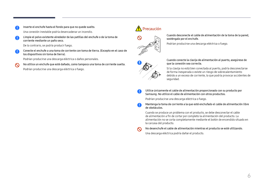 Samsung LH75QBHRTBC/EN, LH65QBHRTBC/EN manual Inserte el enchufe hasta el fondo para que no quede suelto 