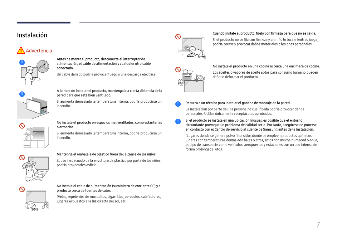 Samsung LH65QBHRTBC/EN, LH75QBHRTBC/EN manual Instalación 