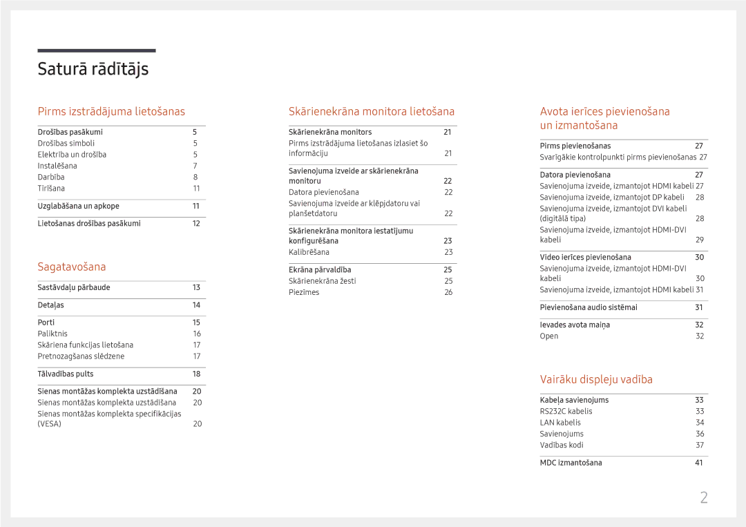 Samsung LH75QBHRTBC/EN, LH65QBHRTBC/EN manual Saturā rādītājs 