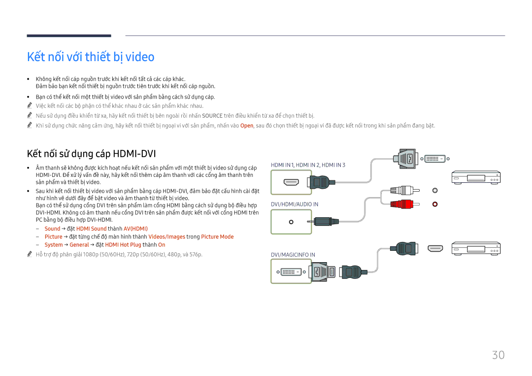 Samsung LH75QBHRTBC/XV manual Kêt nôi vơi thiêt bị video, Sound → đặ̣t Hdmi Sound thà̀nh Avhdmi 