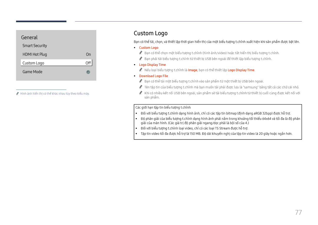 Samsung LH75QBHRTBC/XV manual Custom Logo, Logo Display Time, Download Logo File 