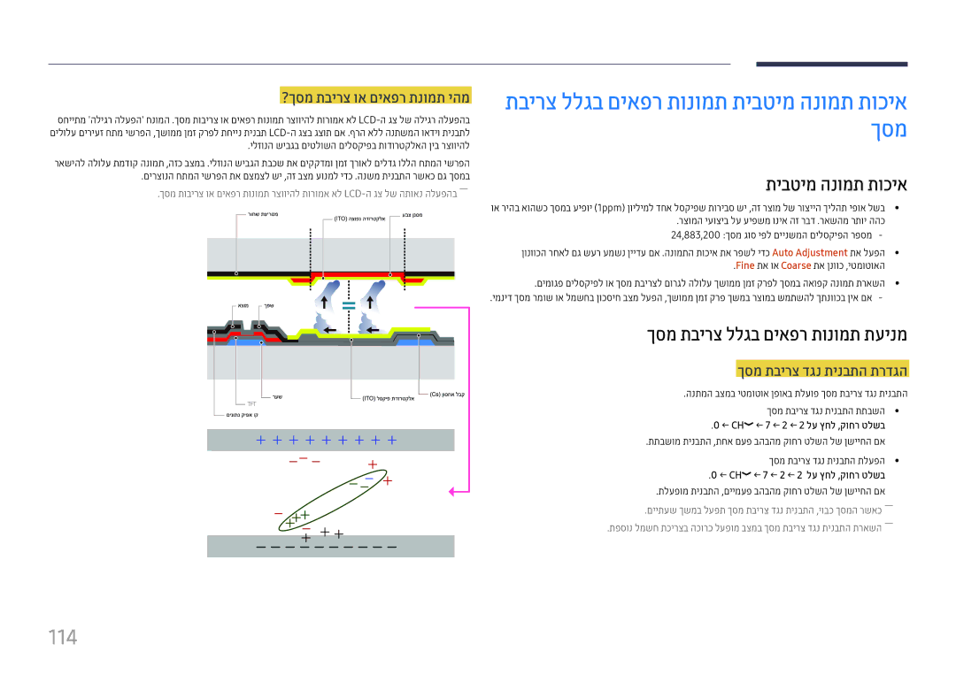 Samsung LH75QMFPLGC/CH manual 114, תיבטימ הנומת תוכיא, ךסמ תבירצ ללגב םיאפר תונומת תעינמ, ?ךסמ תבירצ וא םיאפר תנומת יהמ 