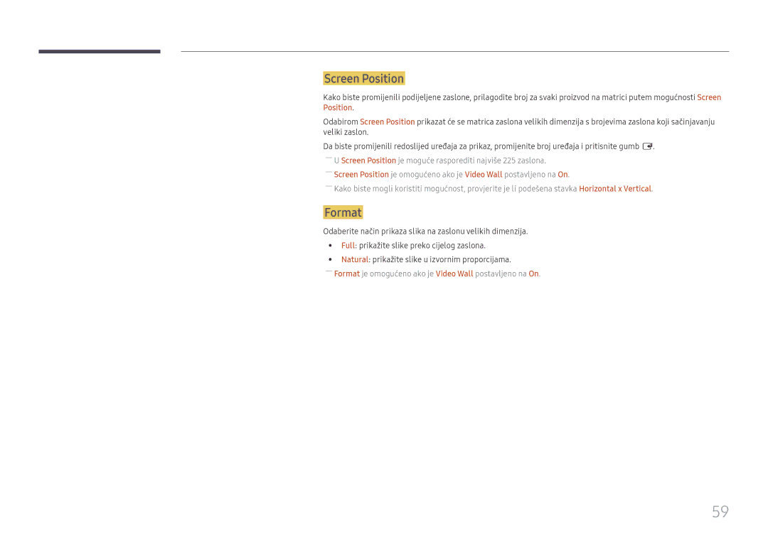 Samsung LH75QMFPLGC/EN manual Screen Position, Format 