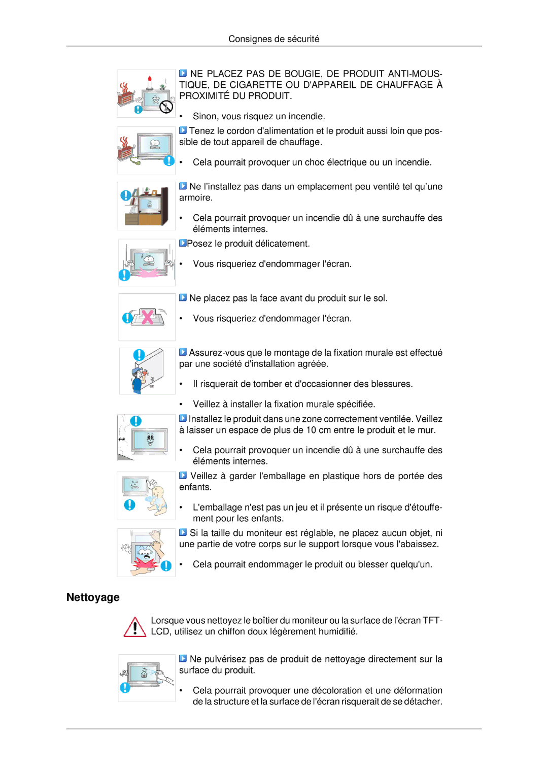 Samsung LH82BVTLBF/EN, LH82BVSLBF/EN manual Nettoyage 