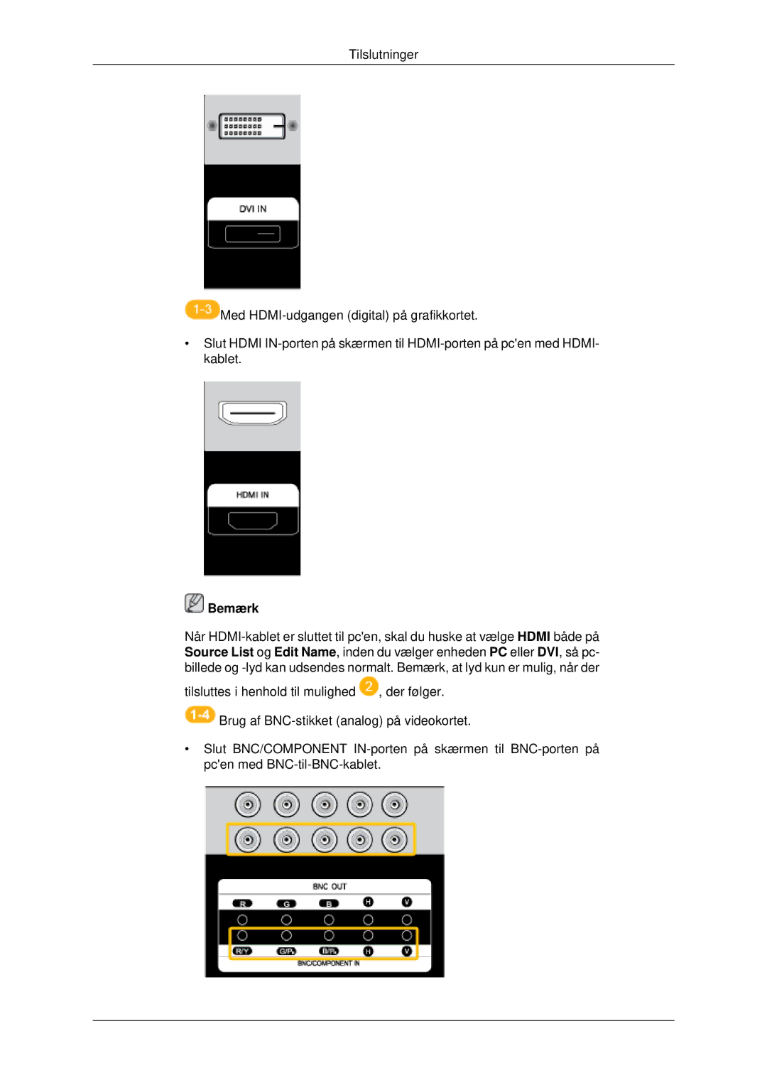 Samsung LH82BVSLBF/EN, LH82BVTLBF/EN manual Bemærk 