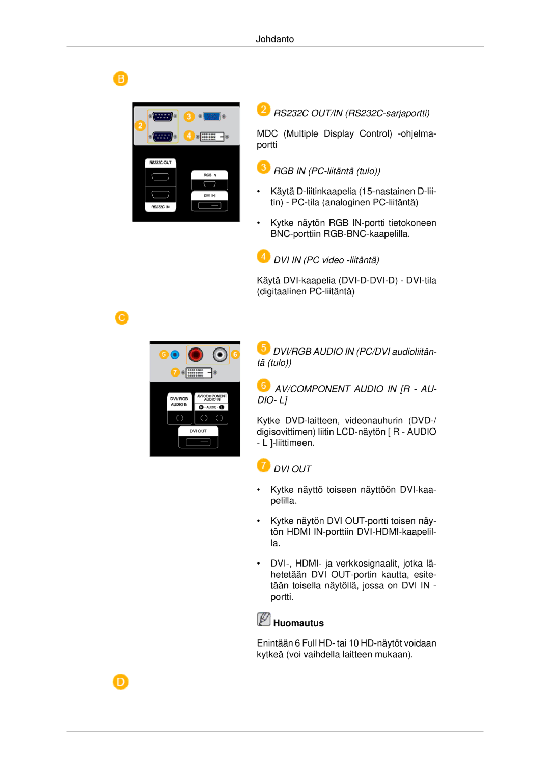 Samsung LH82BVTLBF/EN, LH82BVSLBF/EN manual AV/COMPONENT Audio in R AU- DIO- L 