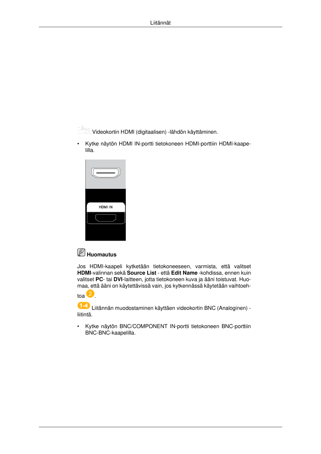 Samsung LH82BVSLBF/EN, LH82BVTLBF/EN manual Huomautus 