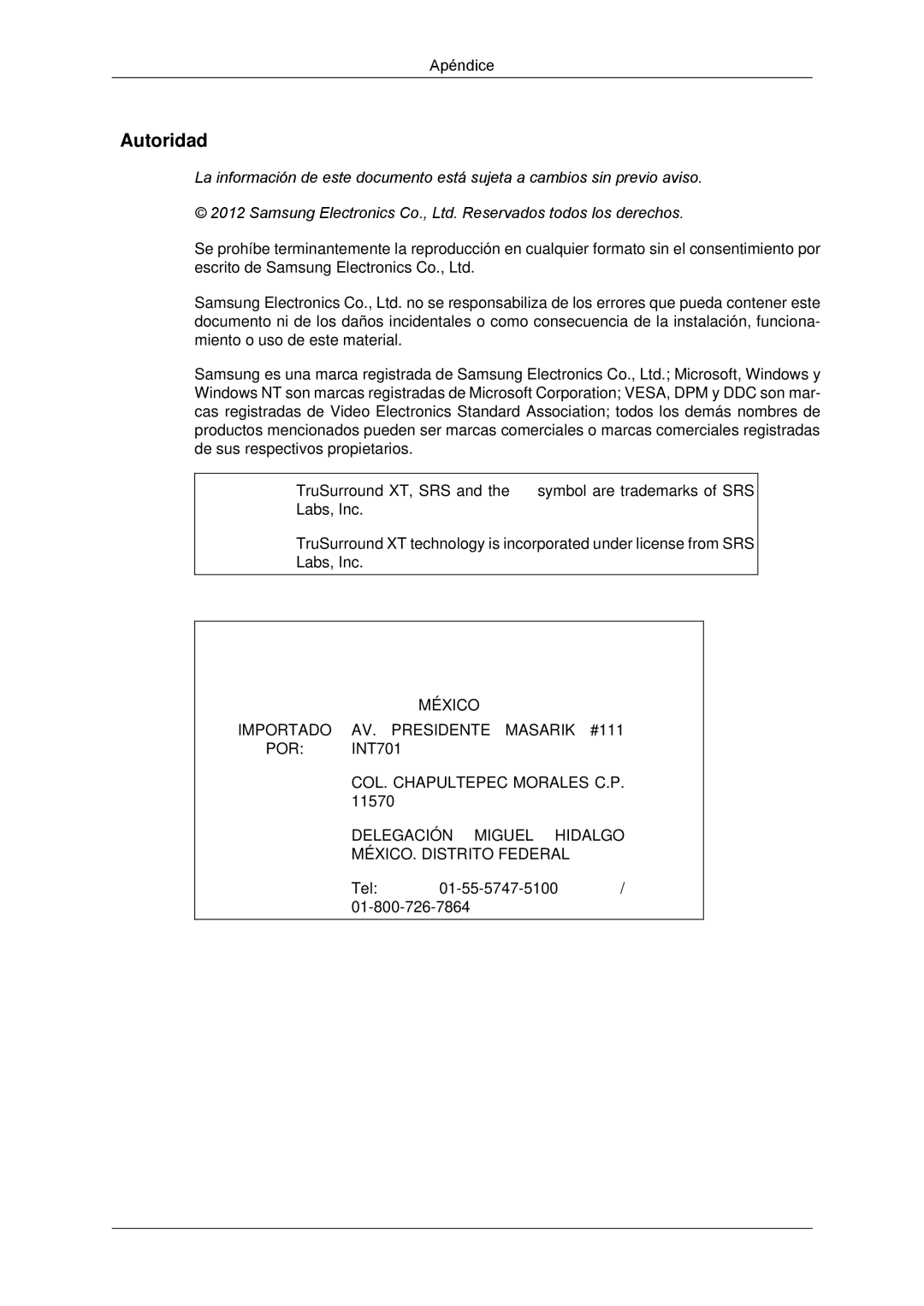 Samsung LH82CSBPLBC/EN, LH70CSBPLBC/EN manual Autoridad 